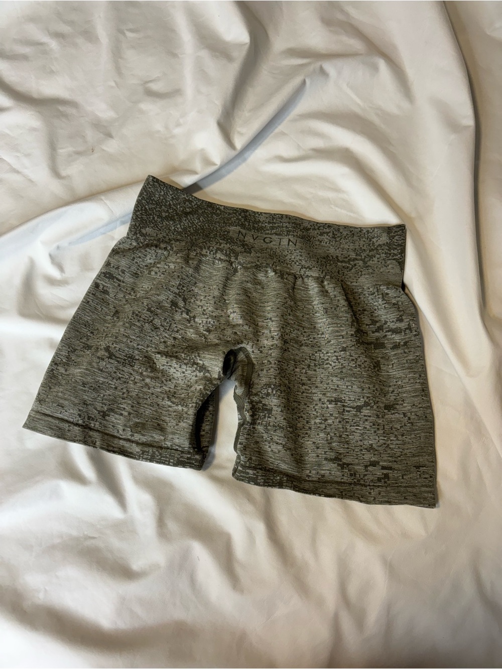 NVGTN Khaki Green Digital Seamless Shorts